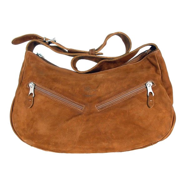 Il Bisonte Handbags - IL BISONTE Wanni Di Filippo Large Suede Hobo Shoulder Bag + Authenticity Card